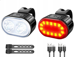 BICYKLOVÁ LAMPA PREDNÉ ZADNÉ SVETLO NA RIADITEĽKÁCH